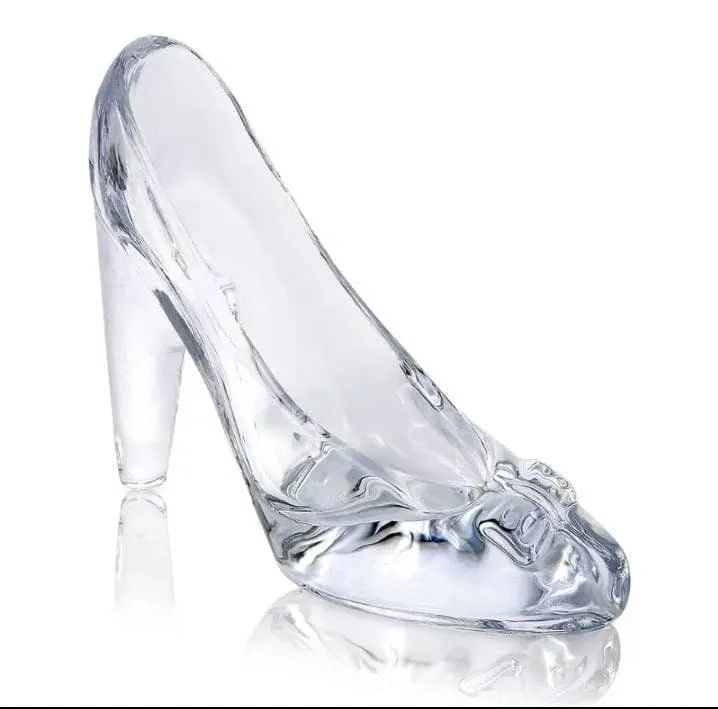 Glass slipper figurine, princess glass shoe, cake tooper home decor by Crystal wedding uk