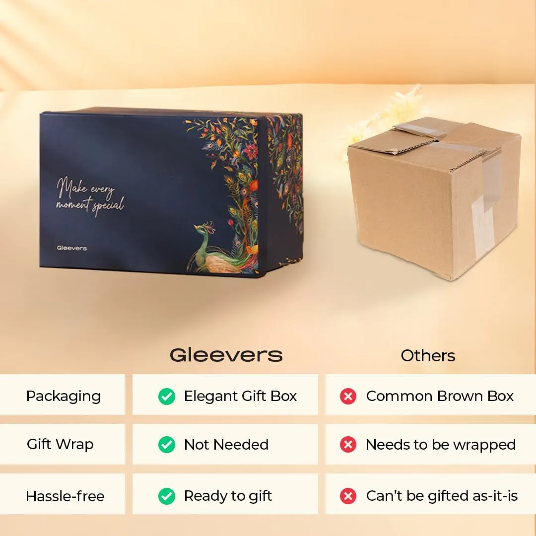 Gleevers Diwali Gift Pack |Diwali Gift Pack of 2 with Textured Glass Flower Vase & 2 Ceramic Mugs | Diwali Gifts for Family and Friends/Employees, Home Décor Items, Housewarming Gift