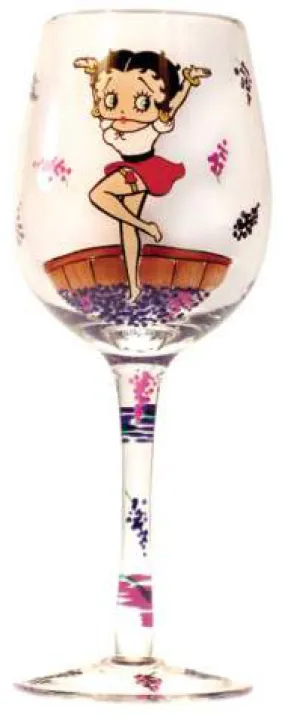 Grape Stomper Betty Boop Wine Glass