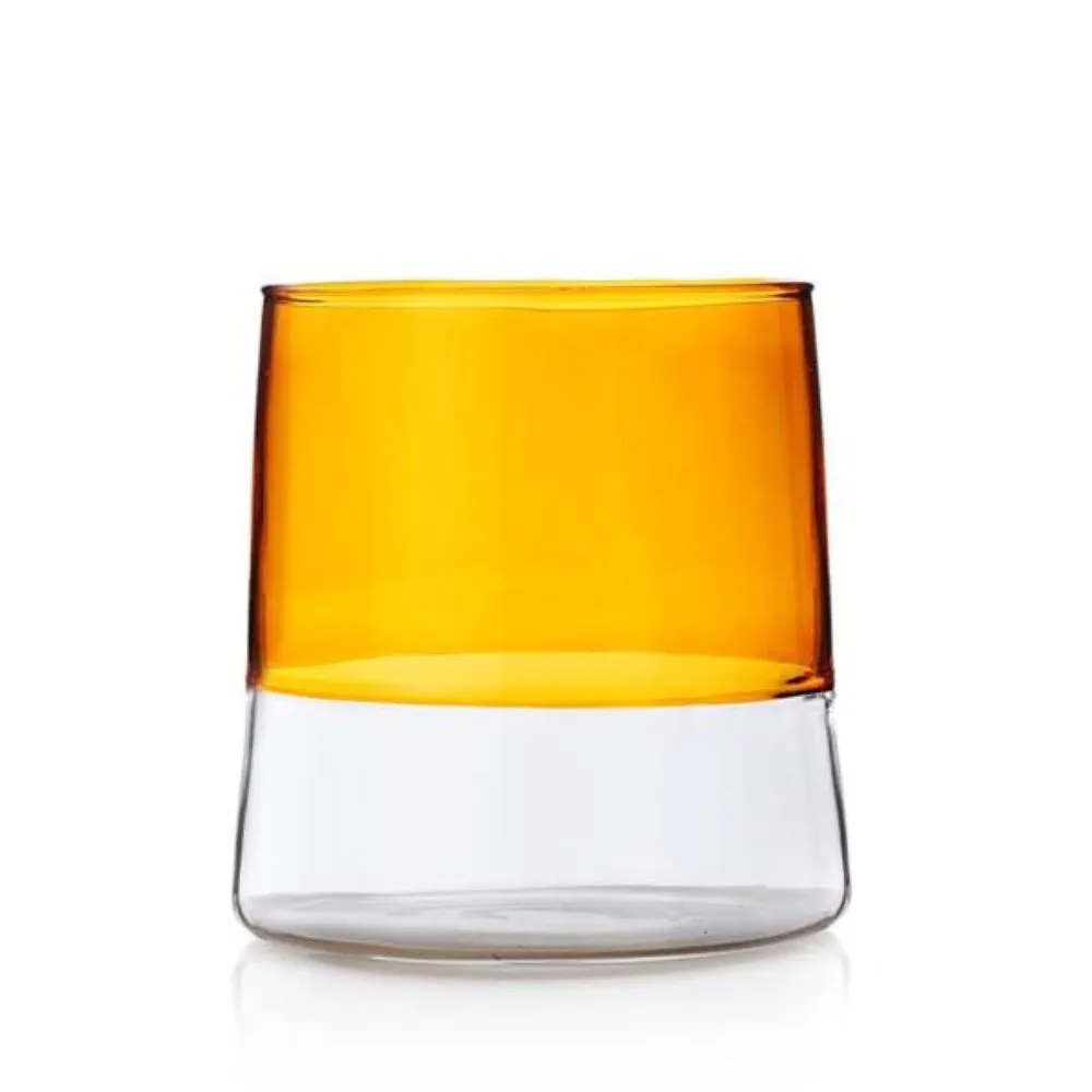 Ichendorf Light wine glass clear bottom - amber by Alba Gallizia