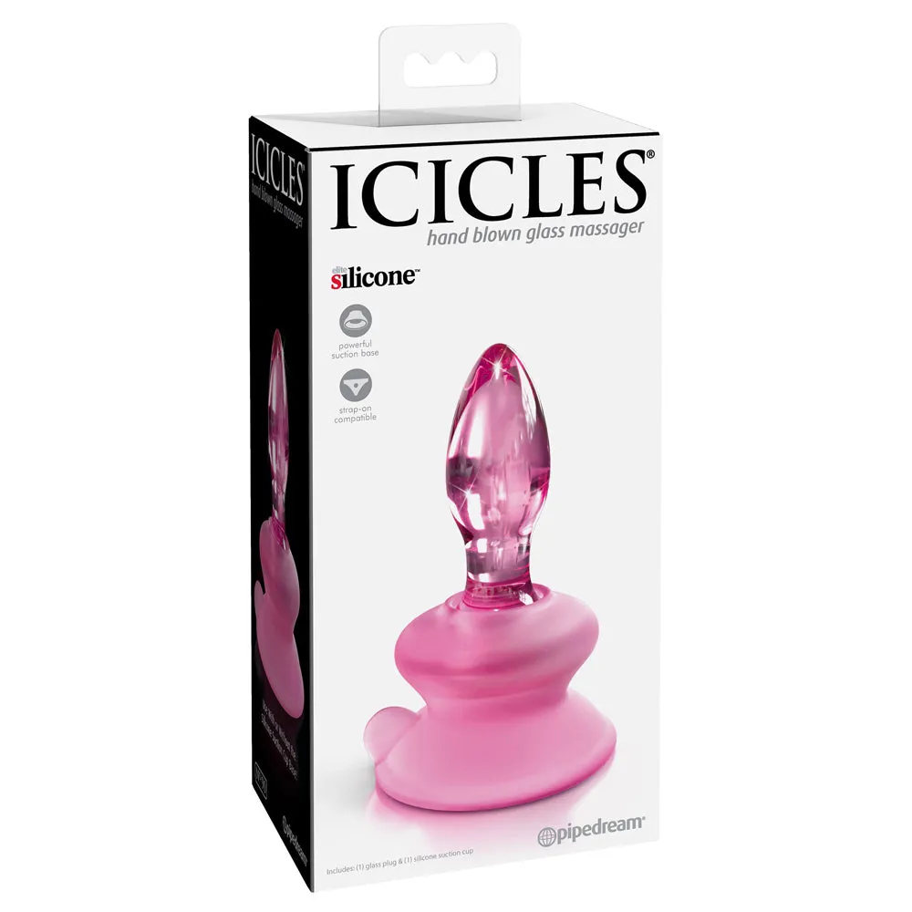 Icicles No. 90 Mini Glass Anal Plug With Suction Cup