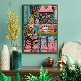 Kitchen Leopard Print - Leopard Kitchen - Maximalist Wall Art - Leopard Print - Leopard Wall Art - Jungle Decor - Maximalist Kitchen Print