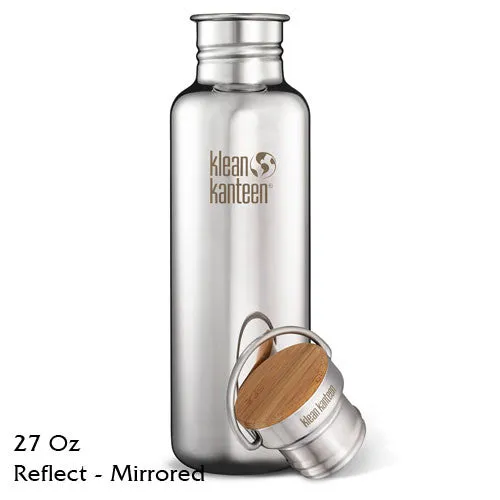 Klean Kanteen Polished Stainless-Steel Reflect Water Bottle with Bamboo Cap - 27 fl. oz.