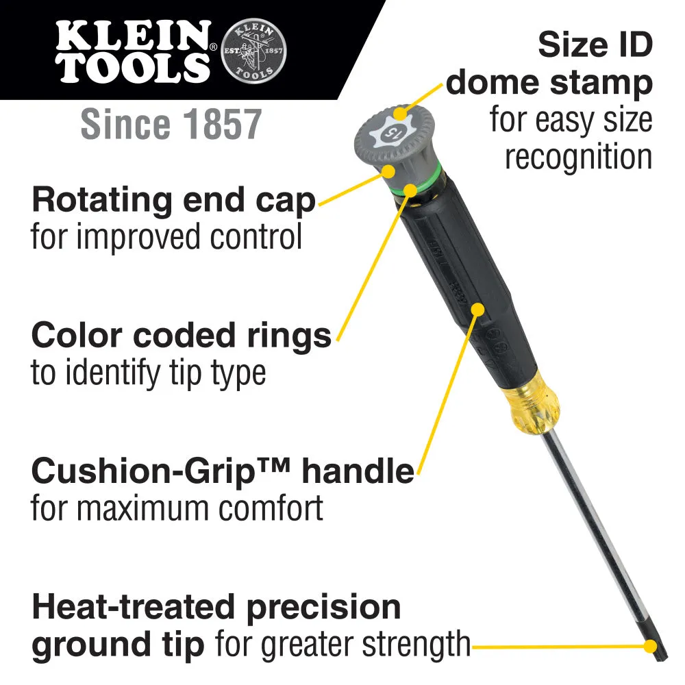 Klein 6333 T15H TORX Precision Screwdriver, 3" Shank