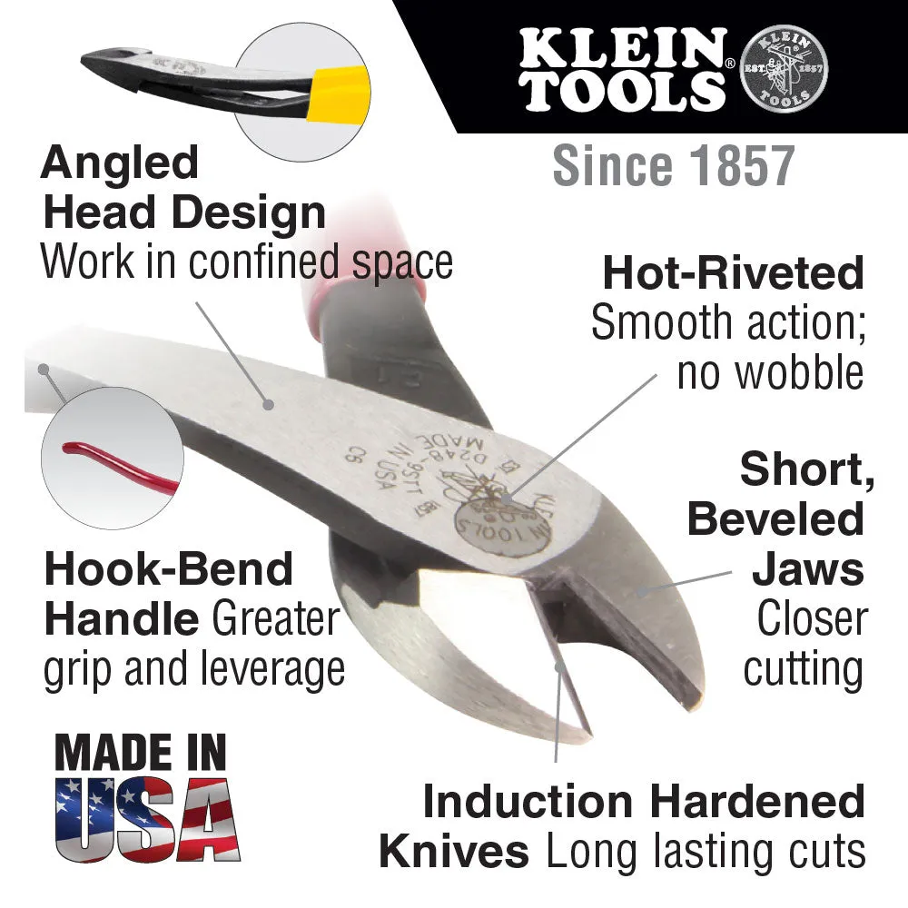 Klein Tools D248-9ST Ironworker's Diagonal-Cutting Pliers, High-Leverage, 8"