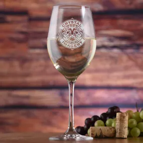 Laser Etched Corporate Logo Crystal Wine Glass