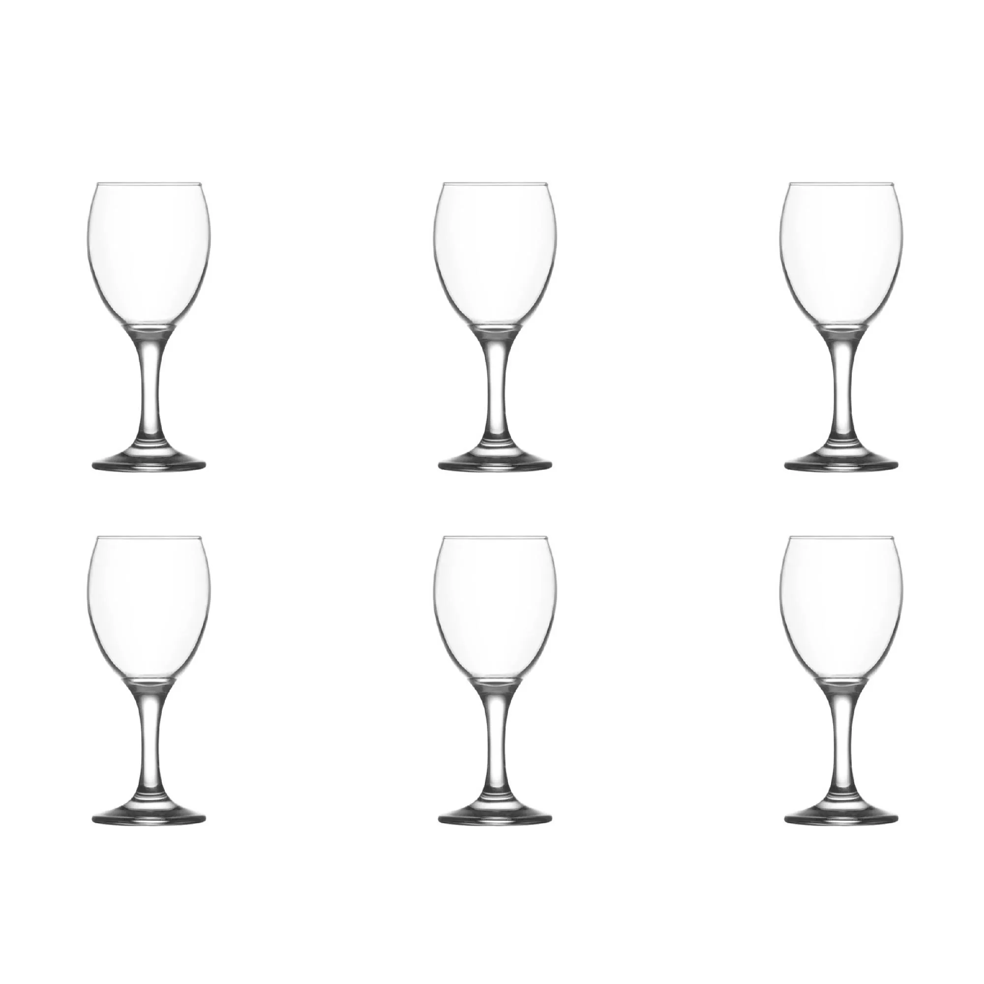 Lav Empire Stemmed Wine Glass Set, 6 Pcs, 8.25 Oz (245 cc)