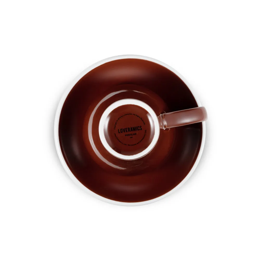 Loveramics Tulip Style Cappuccino Cup & Saucer - Brown (6oz/180ml)