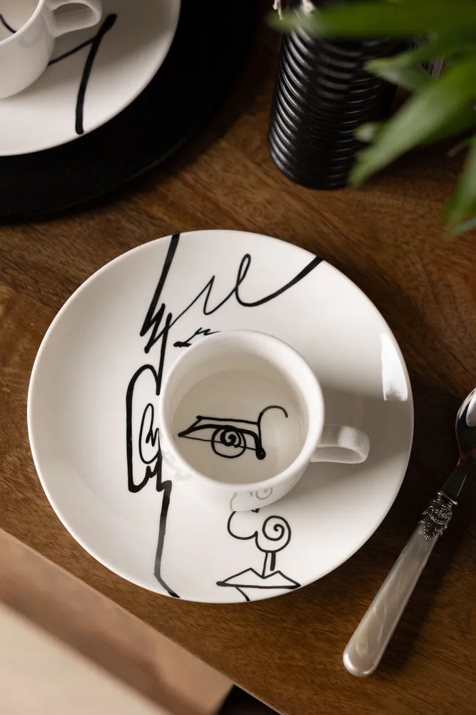 Male Face Coffee Cup & Saucer