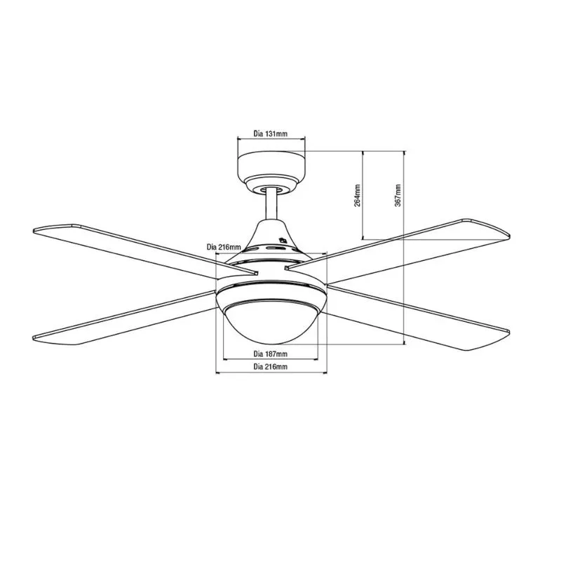 Martec Link 48" AC Ceiling Fan with E27 Light & Remote Control