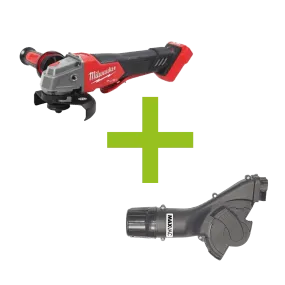 MAXVAC AGS-125 & Milwaukee M18FSAGV115XPDB 115mm Angle Grinder Package, Pre-Installed