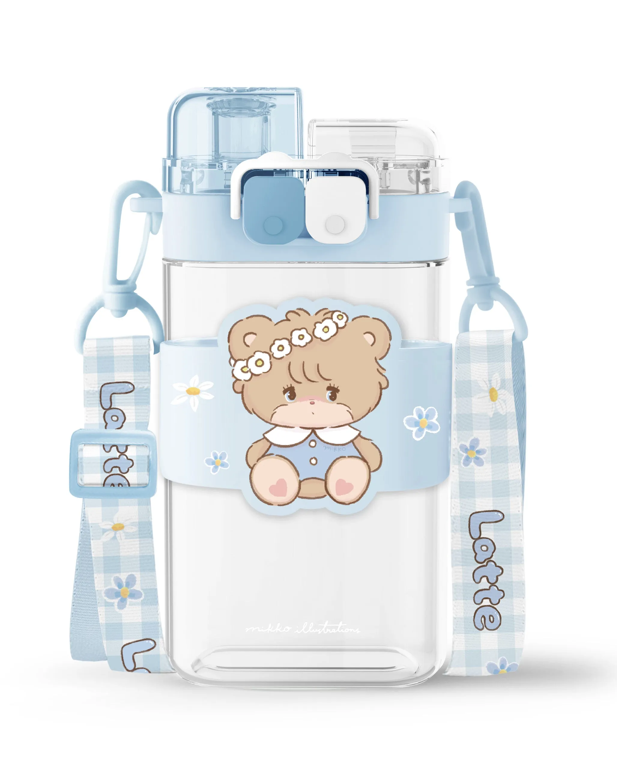 MIKKO Collection Plastic Bottle with Shoulder Strap (560mL)(Latte)