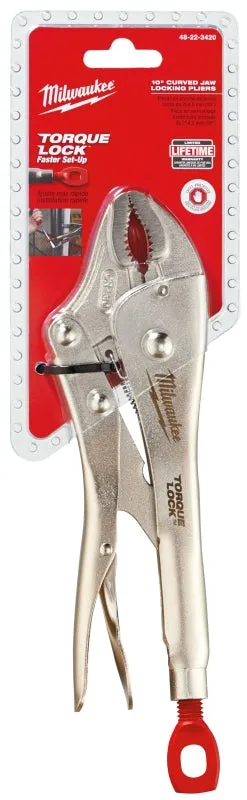 Milwaukee Torque Lock 48-22-3420 Locking Plier, 10 in OAL, 2 in Jaw Opening, Red/Silver Handle, Comfort-Grip Handle :EA: QUANTITY: 1