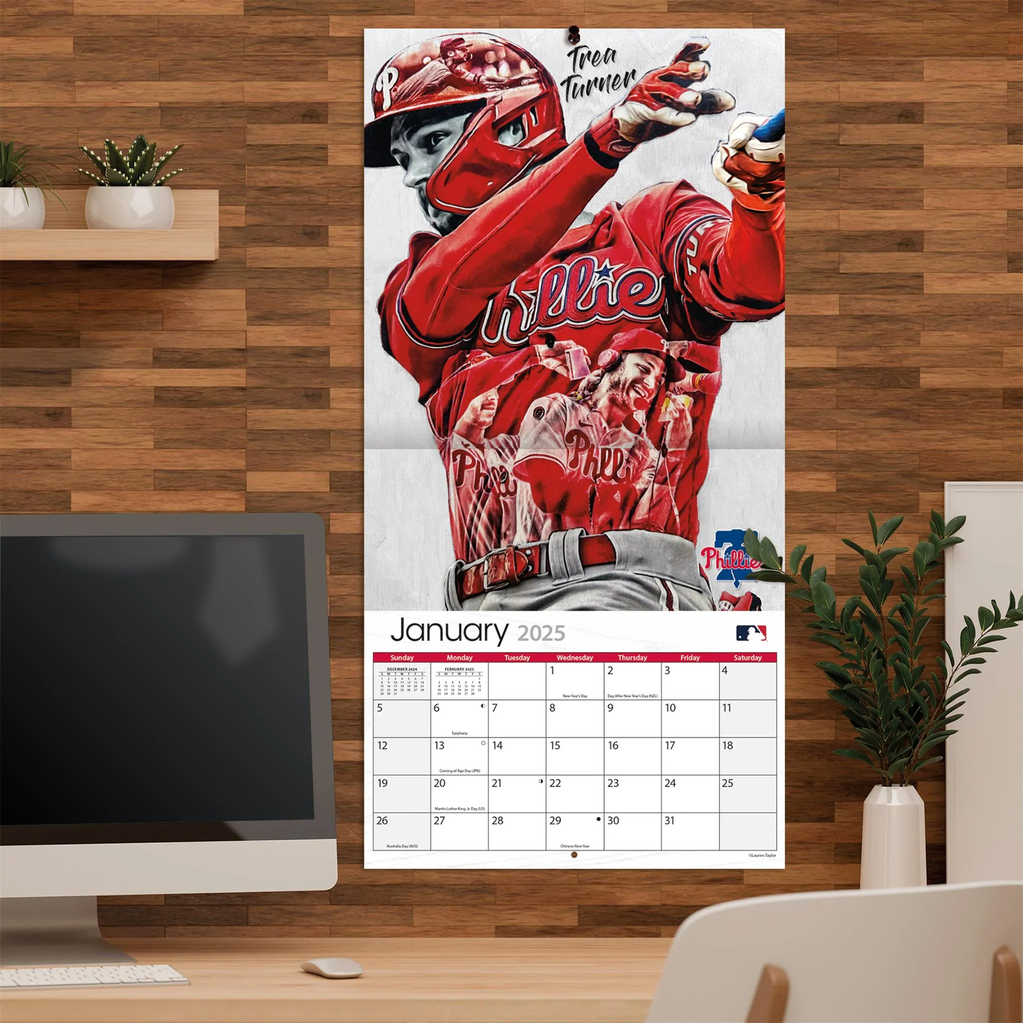 MLB Lauren Taylor Wall 2025 Calendar - Online Exclusive