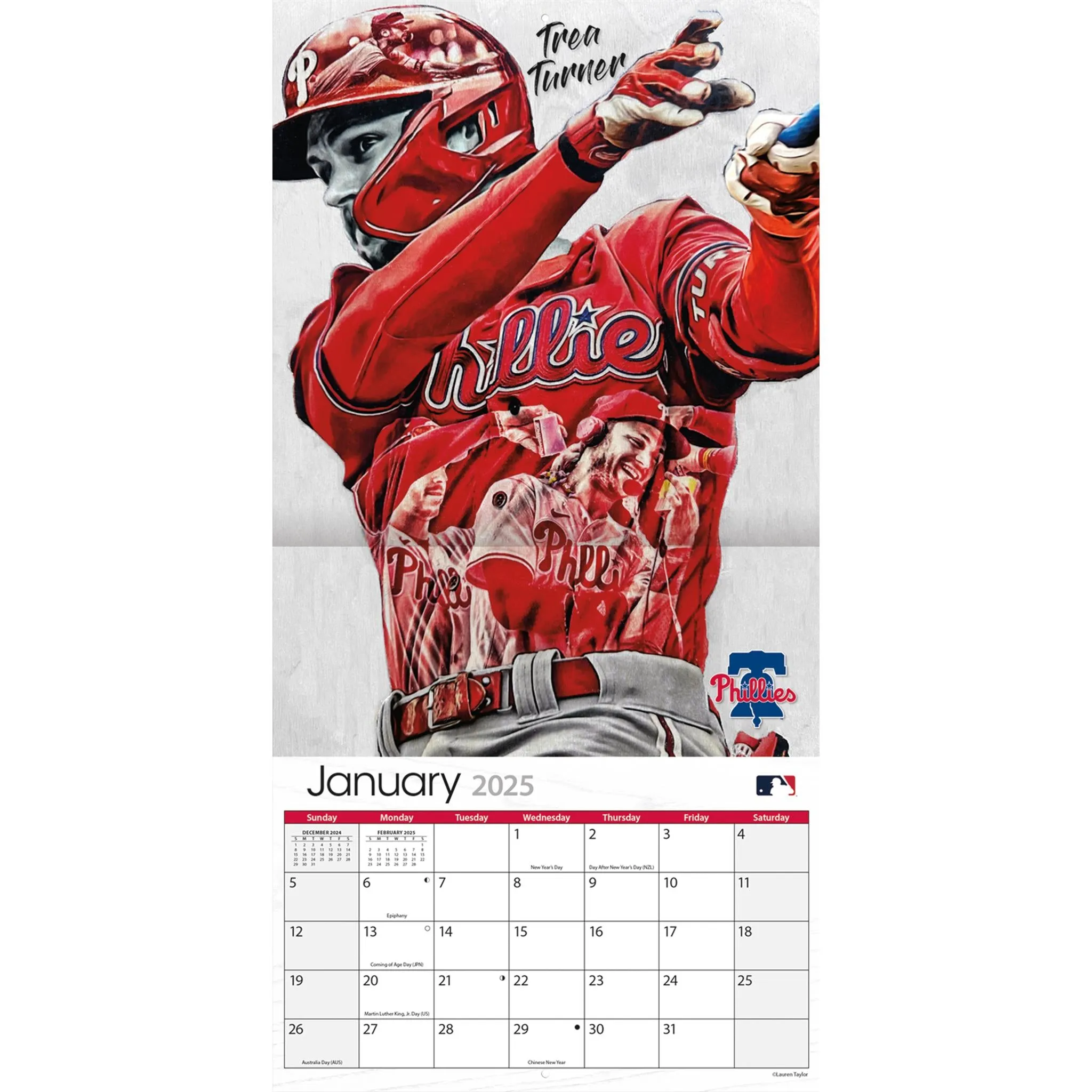 MLB Lauren Taylor Wall 2025 Calendar - Online Exclusive