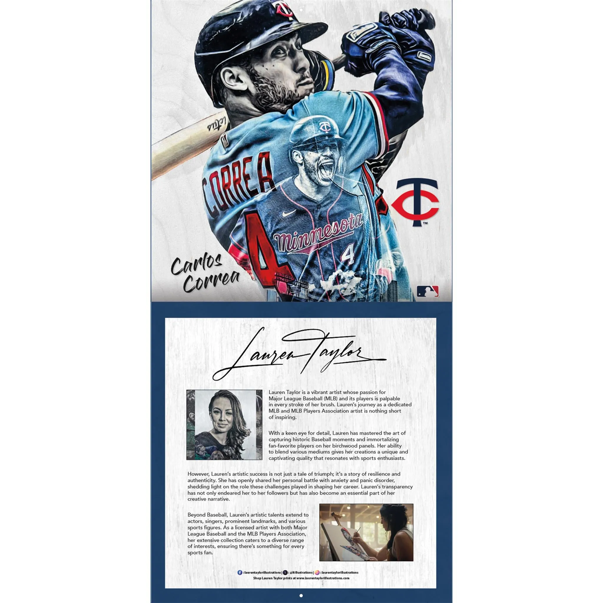 MLB Lauren Taylor Wall 2025 Calendar - Online Exclusive