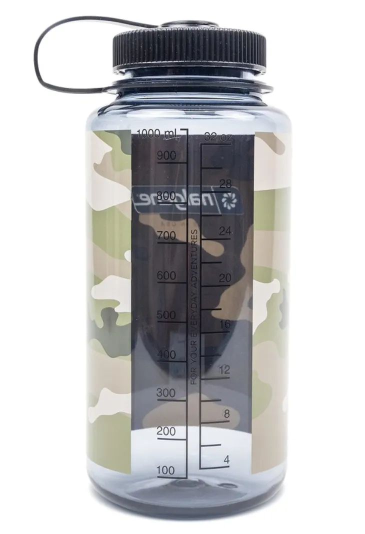 Nalgene Wide-Mouth 1L Gray w/Black Camo Print Sustain