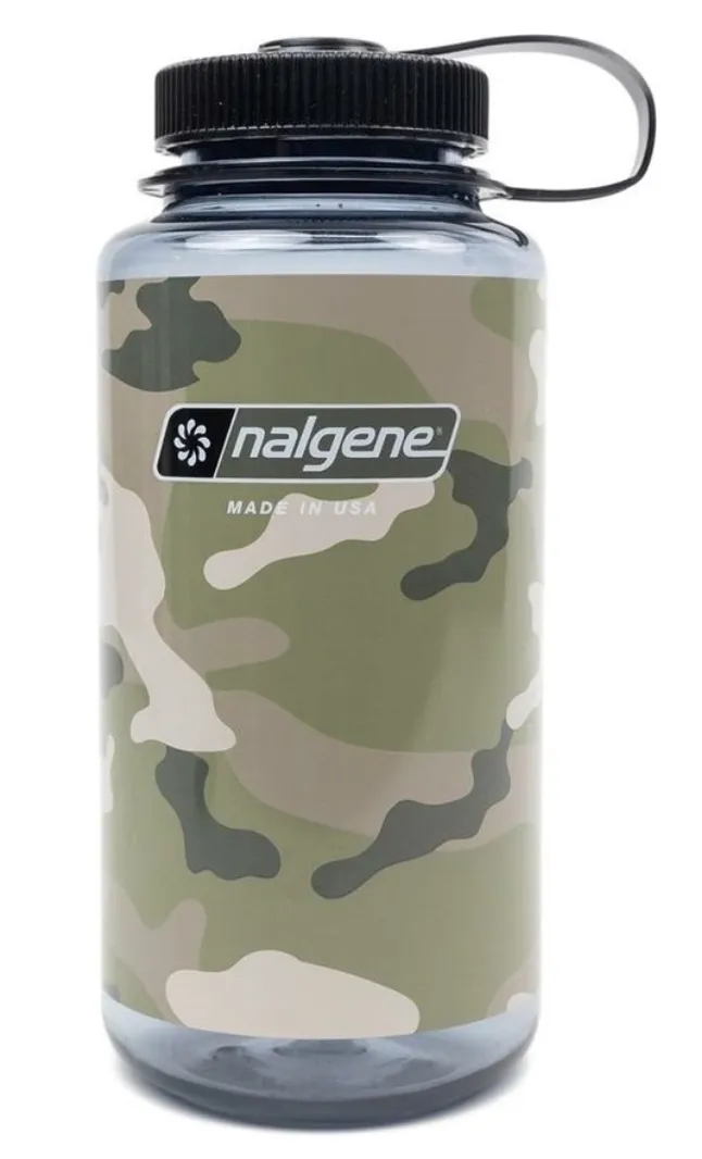 Nalgene Wide-Mouth 1L Gray w/Black Camo Print Sustain