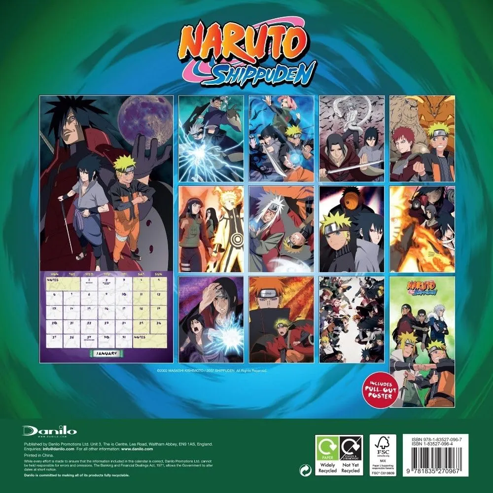 Naruto: Shippuden Square Calendar 2025 - A Must-Have for Fans