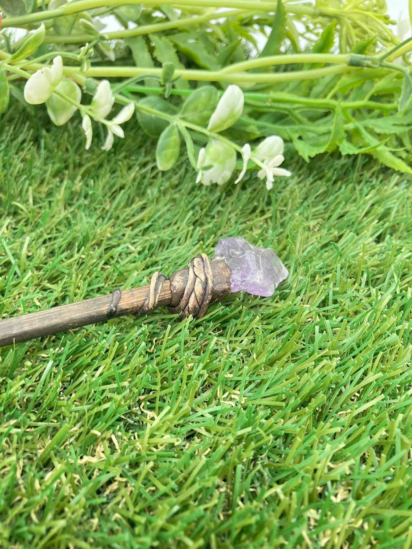 Natural Crystal Amethyst Wand -Fairy wand-Wizard wand-Nature Wand Healing Crystal Zodiac Mineral Stone