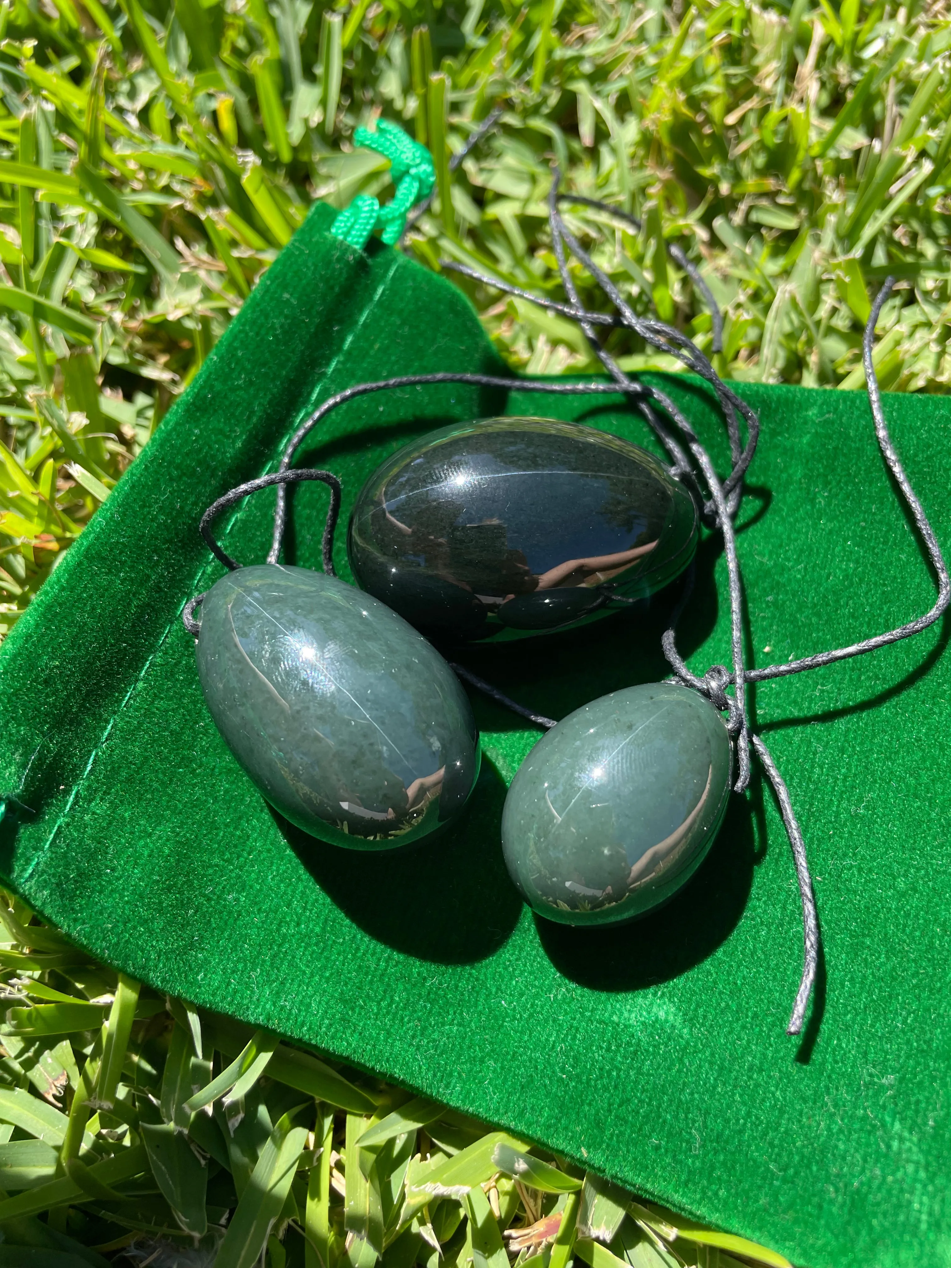 Nephrite Jade Strength & Balance Yoni Egg Set