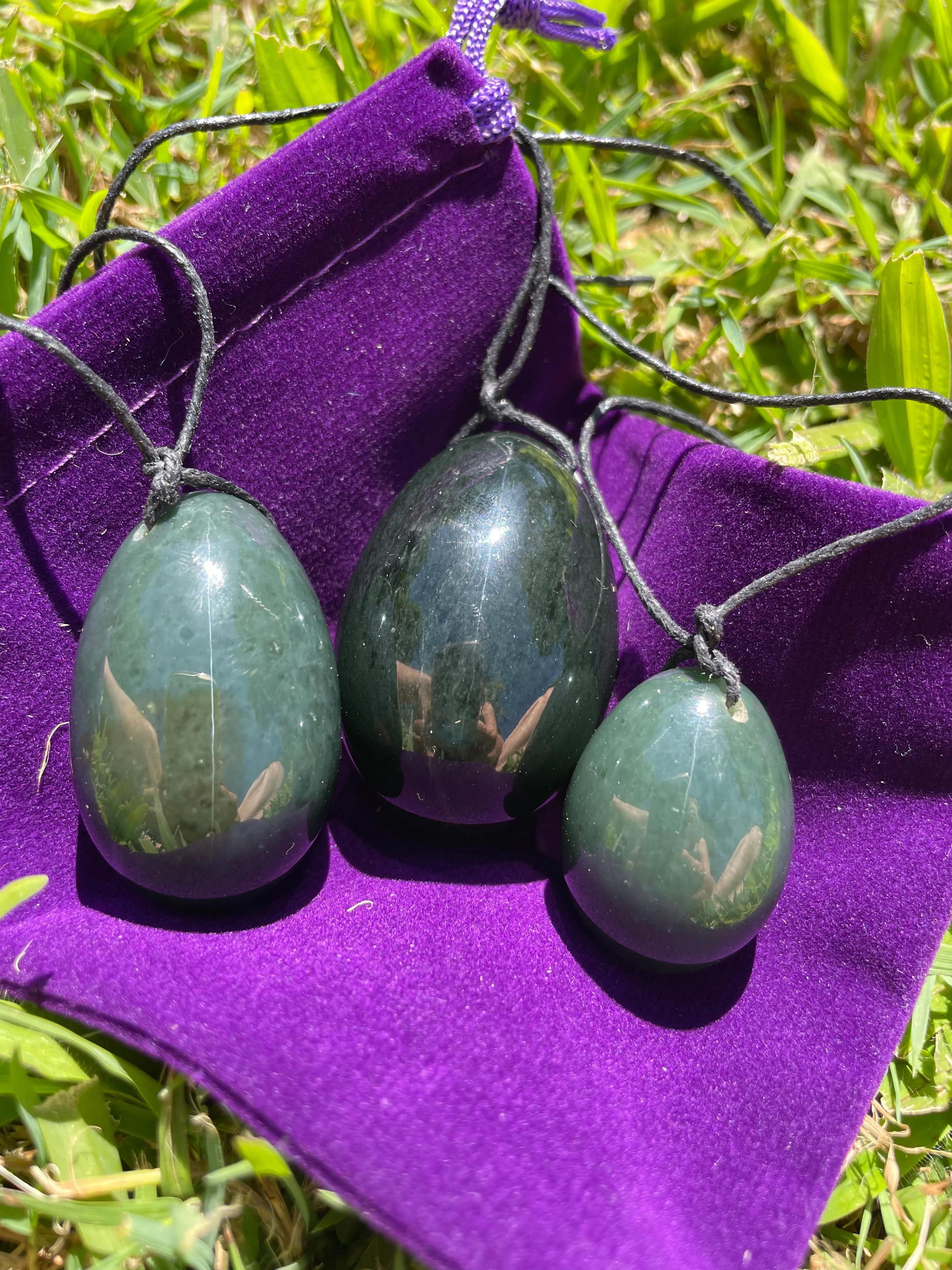 Nephrite Jade Strength & Balance Yoni Egg Set