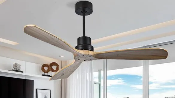 Nordic Ceiling Fan for Home and Restaurant - 42/52 Inch, American Retro Style, Remote-Controlled Electric DC Fan without Light