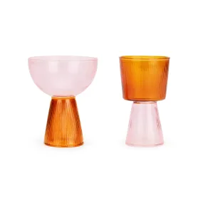 Oorun Didun Glass Cups by Yinka Ilori - - Pink/ Amber