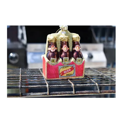 Ornament Glass Beer In Tray H11cm