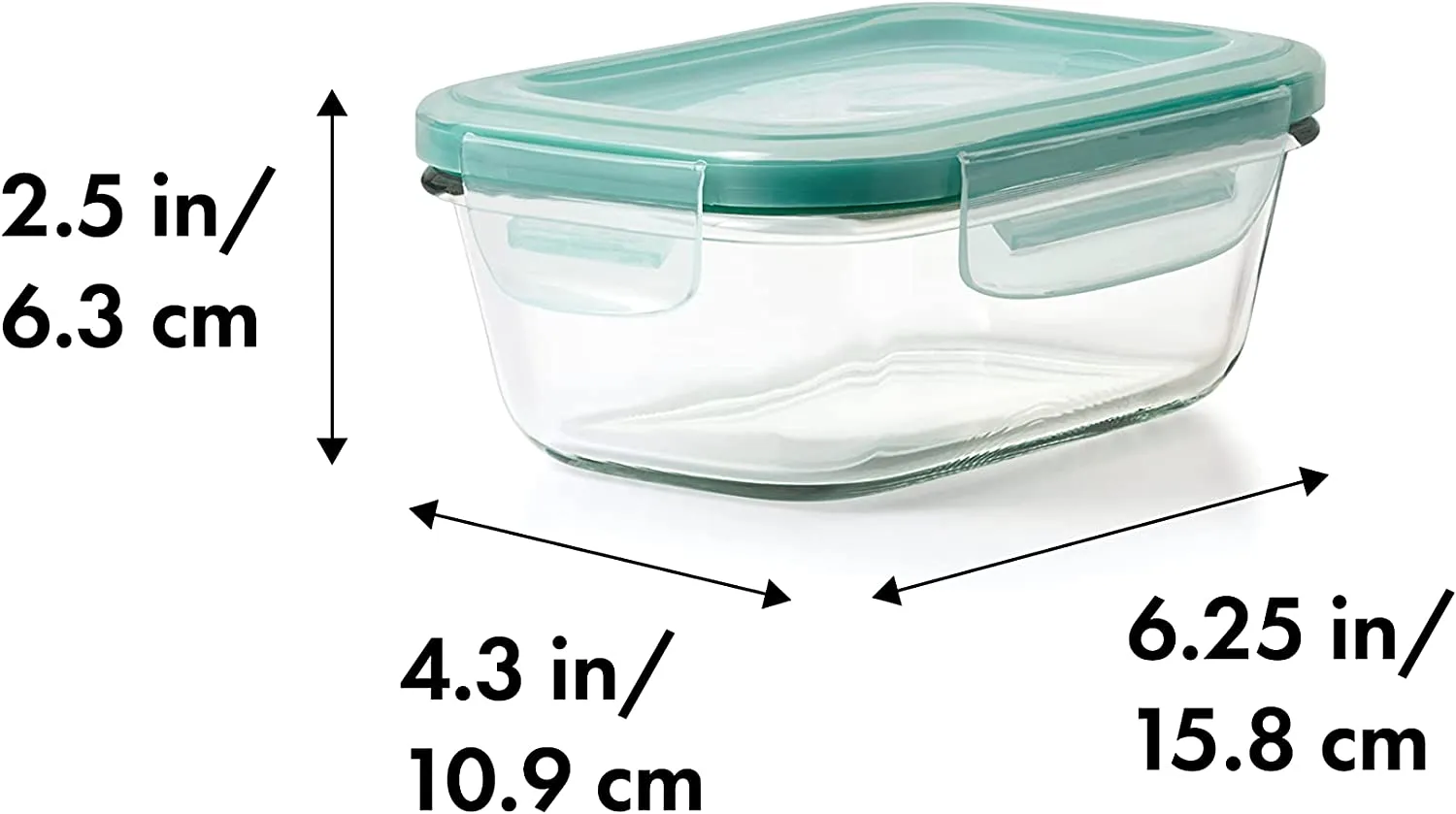 OXO GG 1.6 CUP SMART SEAL GLASS RECTANGLE CONTAINER