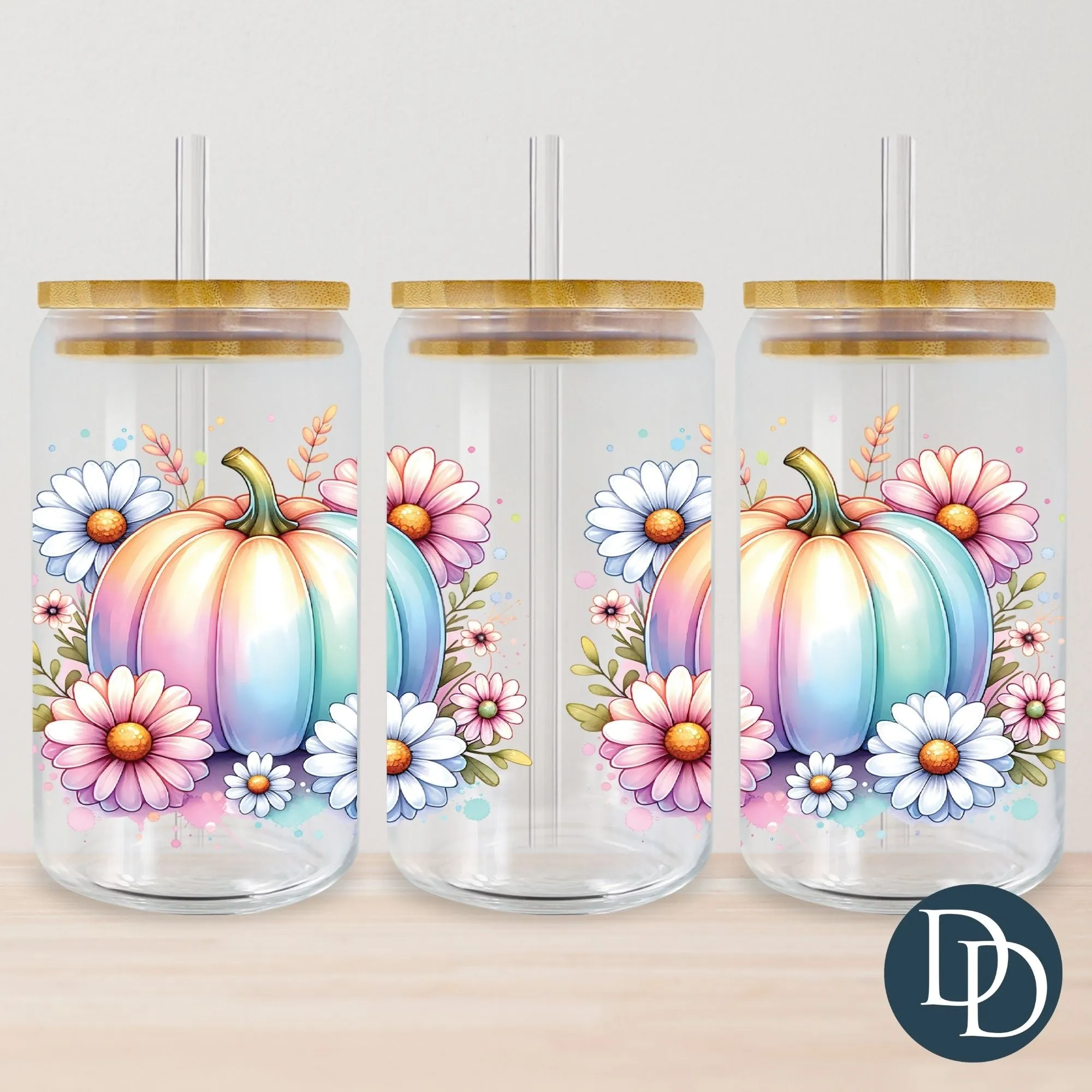 Pastel Pumpkins UV DTF Cup Wrap