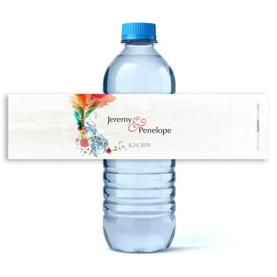 Peacock Water Bottle Labels