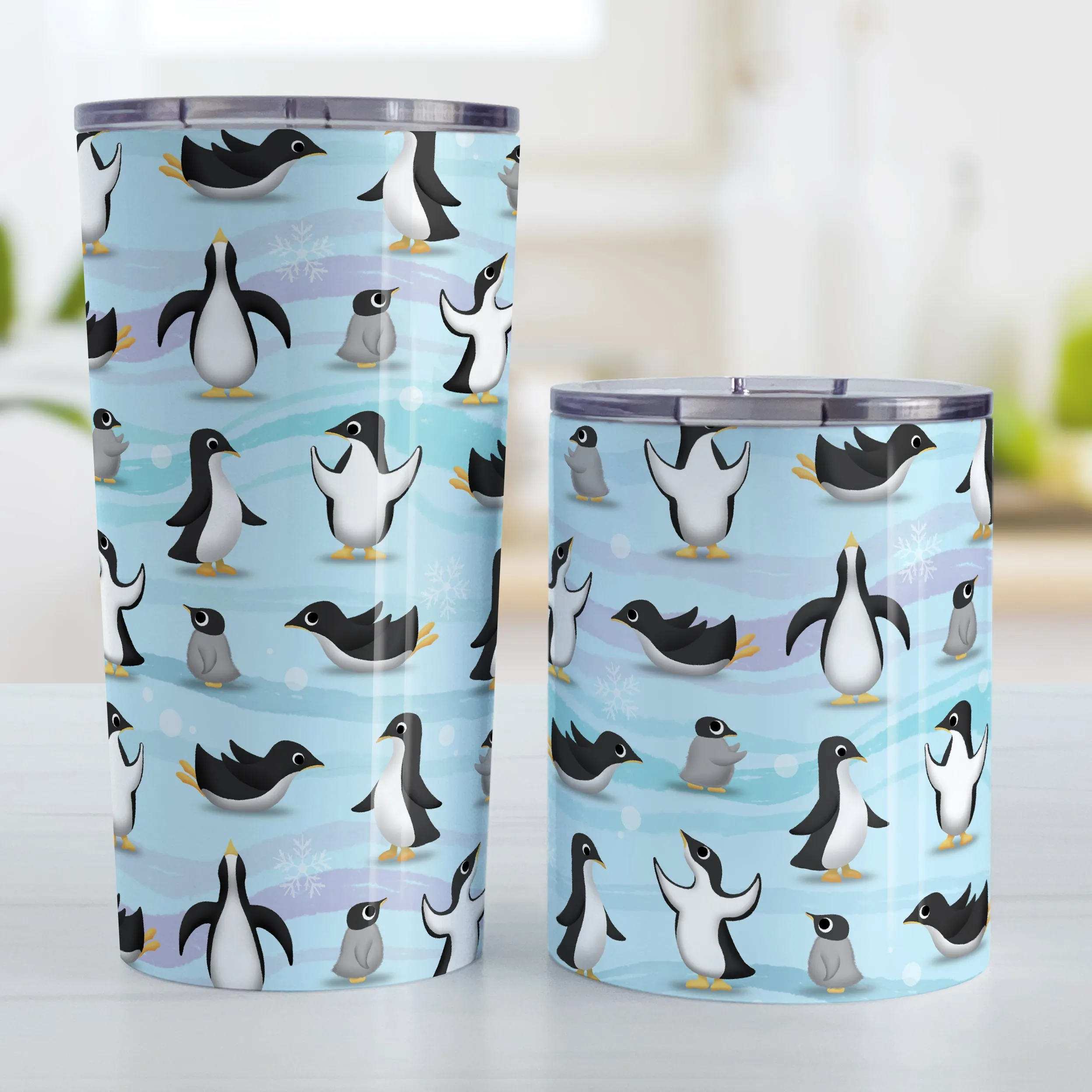 Penguin Parade Pattern Tumbler Cup