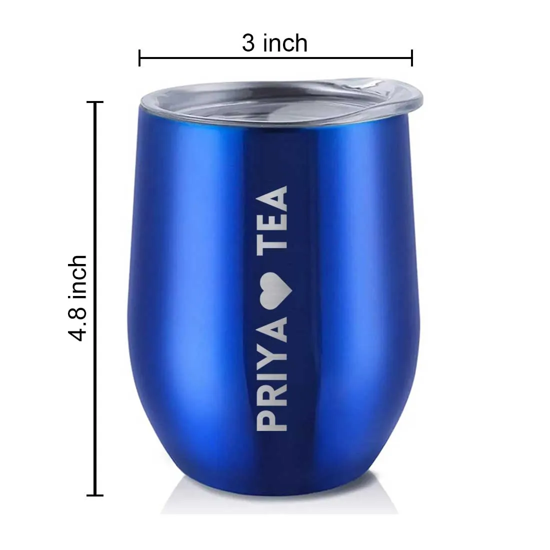 Personalised Coffee Mug With Lid Engraved Stainless Steel Travel Mug Cup (350 ML) - Tea Lover