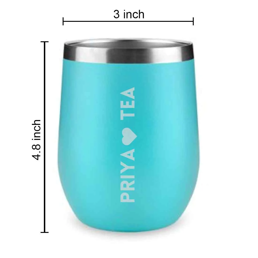 Personalised Coffee Mug With Lid Engraved Stainless Steel Travel Mug Cup (350 ML) - Tea Lover