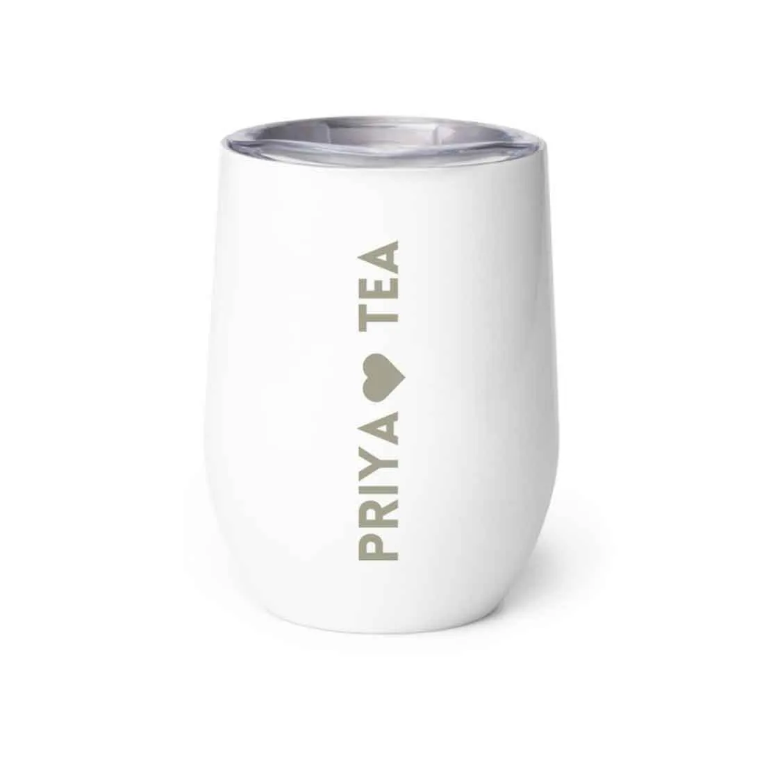 Personalised Coffee Mug With Lid Engraved Stainless Steel Travel Mug Cup (350 ML) - Tea Lover