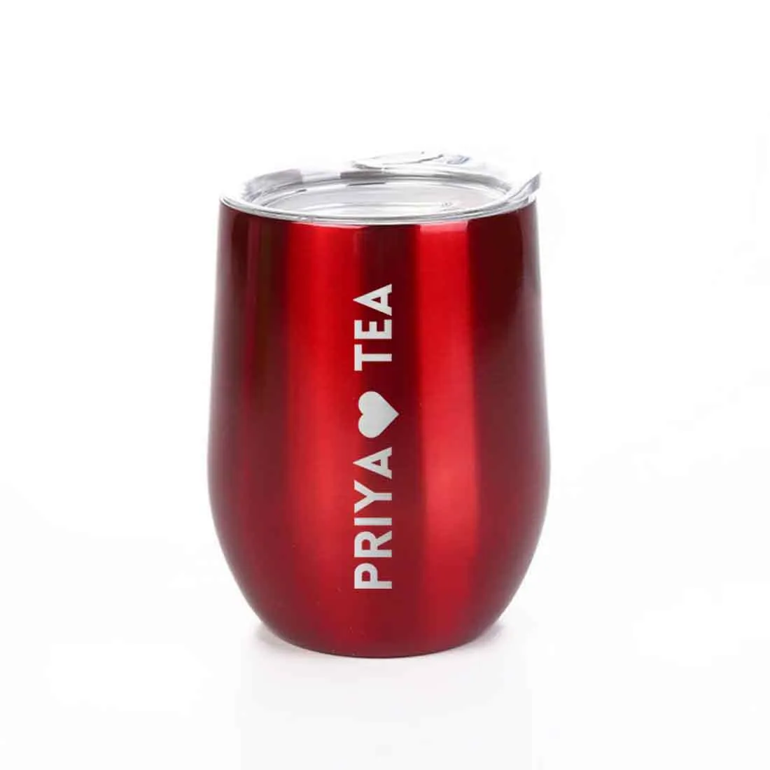 Personalised Coffee Mug With Lid Engraved Stainless Steel Travel Mug Cup (350 ML) - Tea Lover