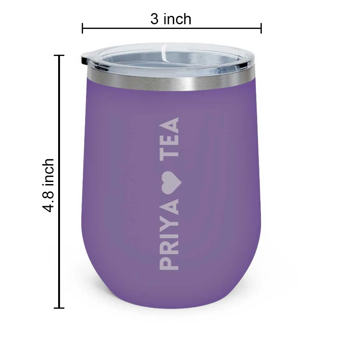 Personalised Coffee Mug With Lid Engraved Stainless Steel Travel Mug Cup (350 ML) - Tea Lover