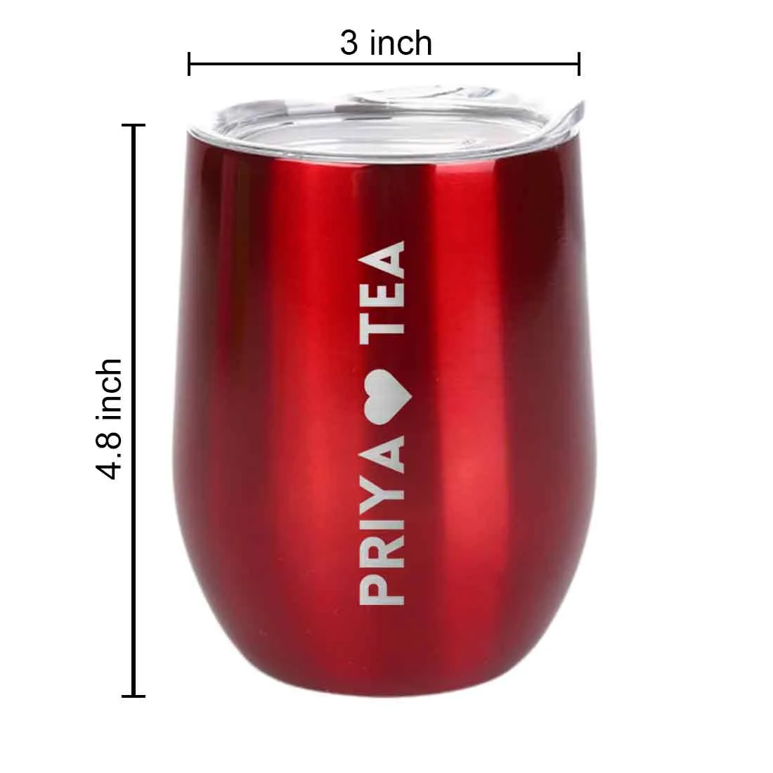 Personalised Coffee Mug With Lid Engraved Stainless Steel Travel Mug Cup (350 ML) - Tea Lover