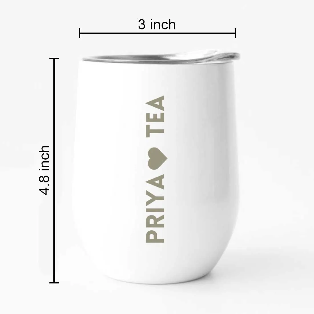 Personalised Coffee Mug With Lid Engraved Stainless Steel Travel Mug Cup (350 ML) - Tea Lover