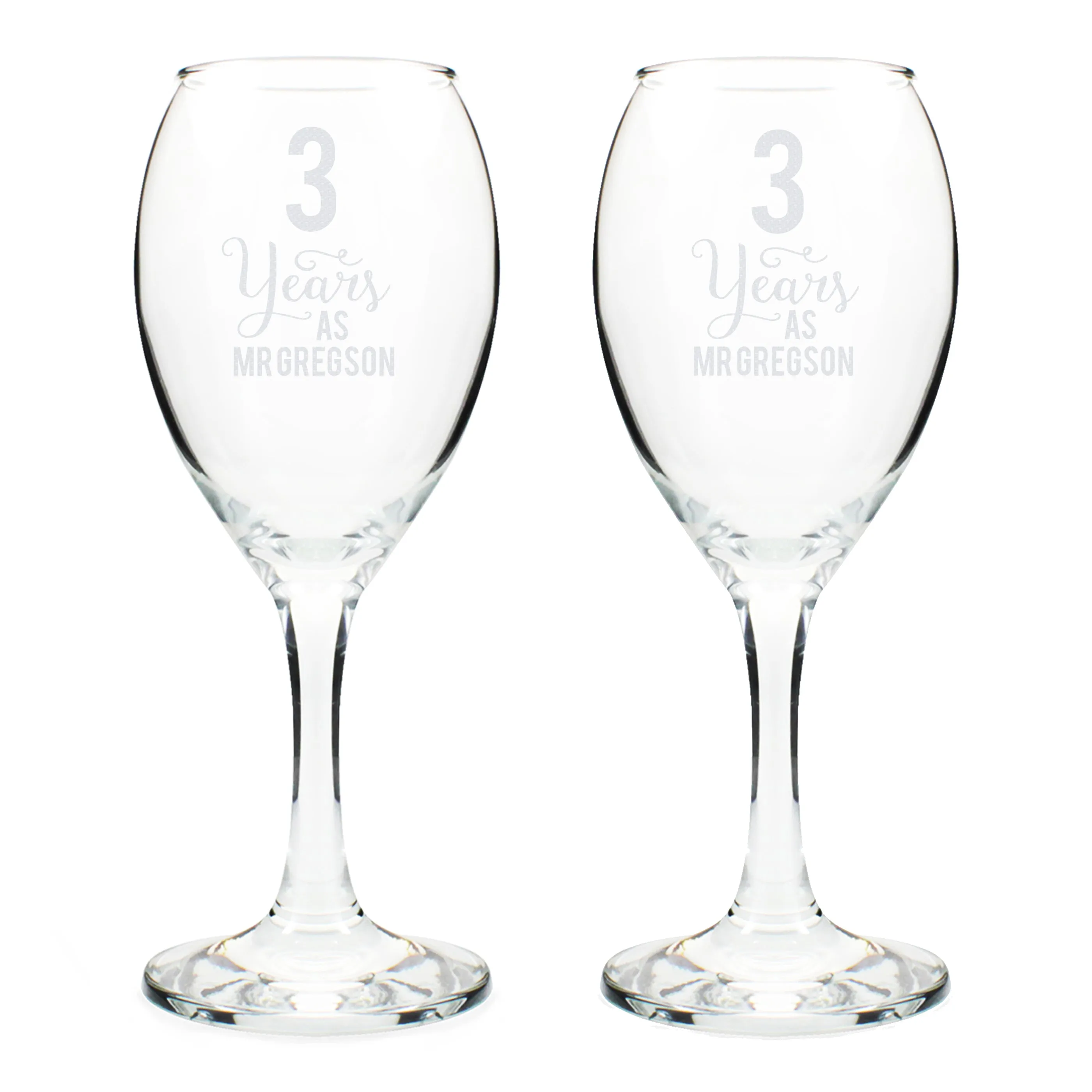 Personalised Years As... Wine Glass Set