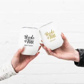 Personalized Bride Tribe Wine Tumbler - White