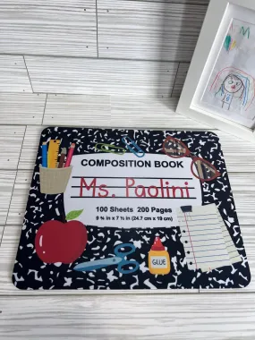 Personalized Mouse Pad - Composition Mouse Pad - Color Pencil Mouse Pad - Teacher's Gift - School Supplies