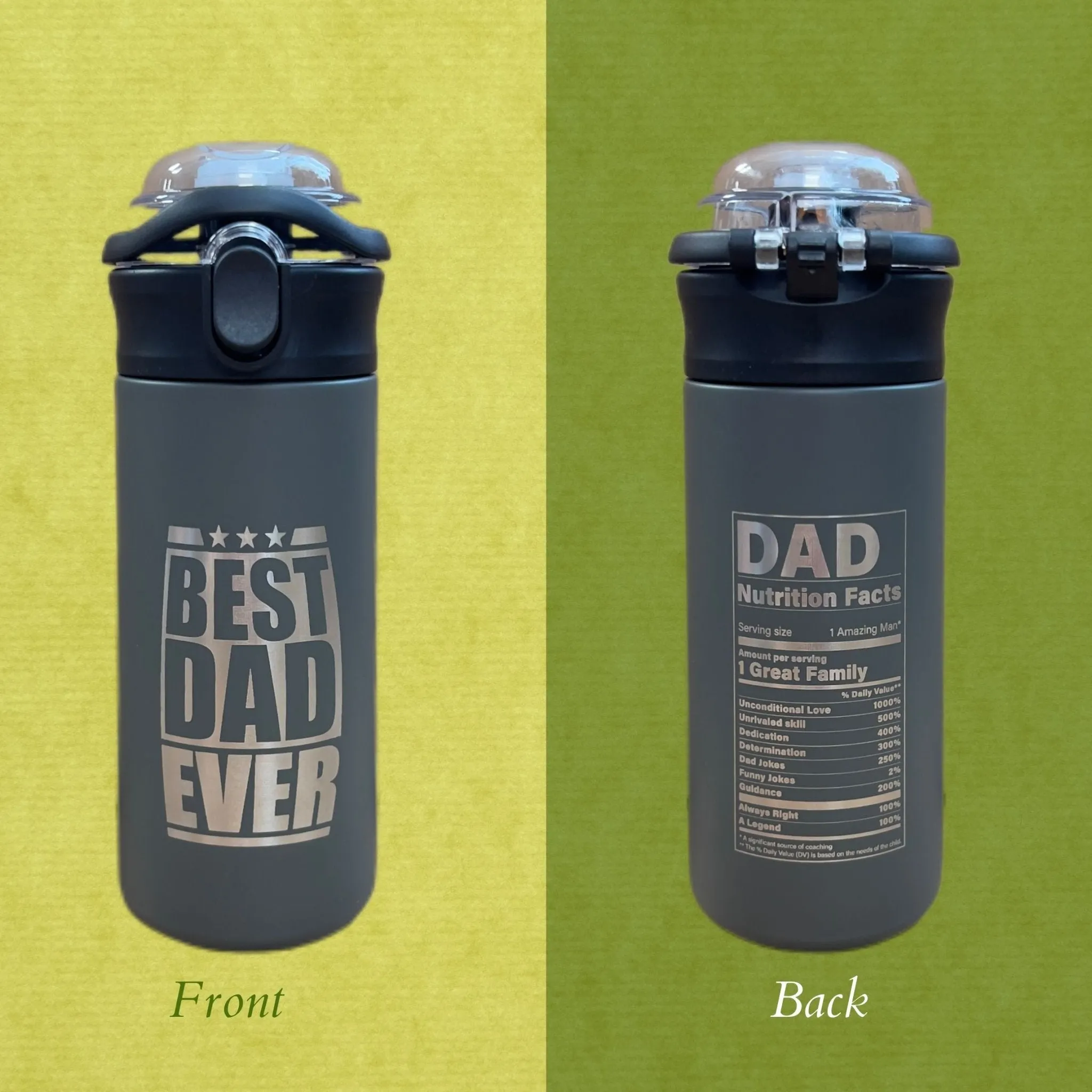 Personalized Tumbler for Kids, Best Dad Ever Amazing Mom Stainless Steel 16.9oz, Custom Tumblers