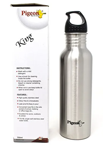 Pigeon Stainless Steel Water Bottle, 750ml (Set of 2)