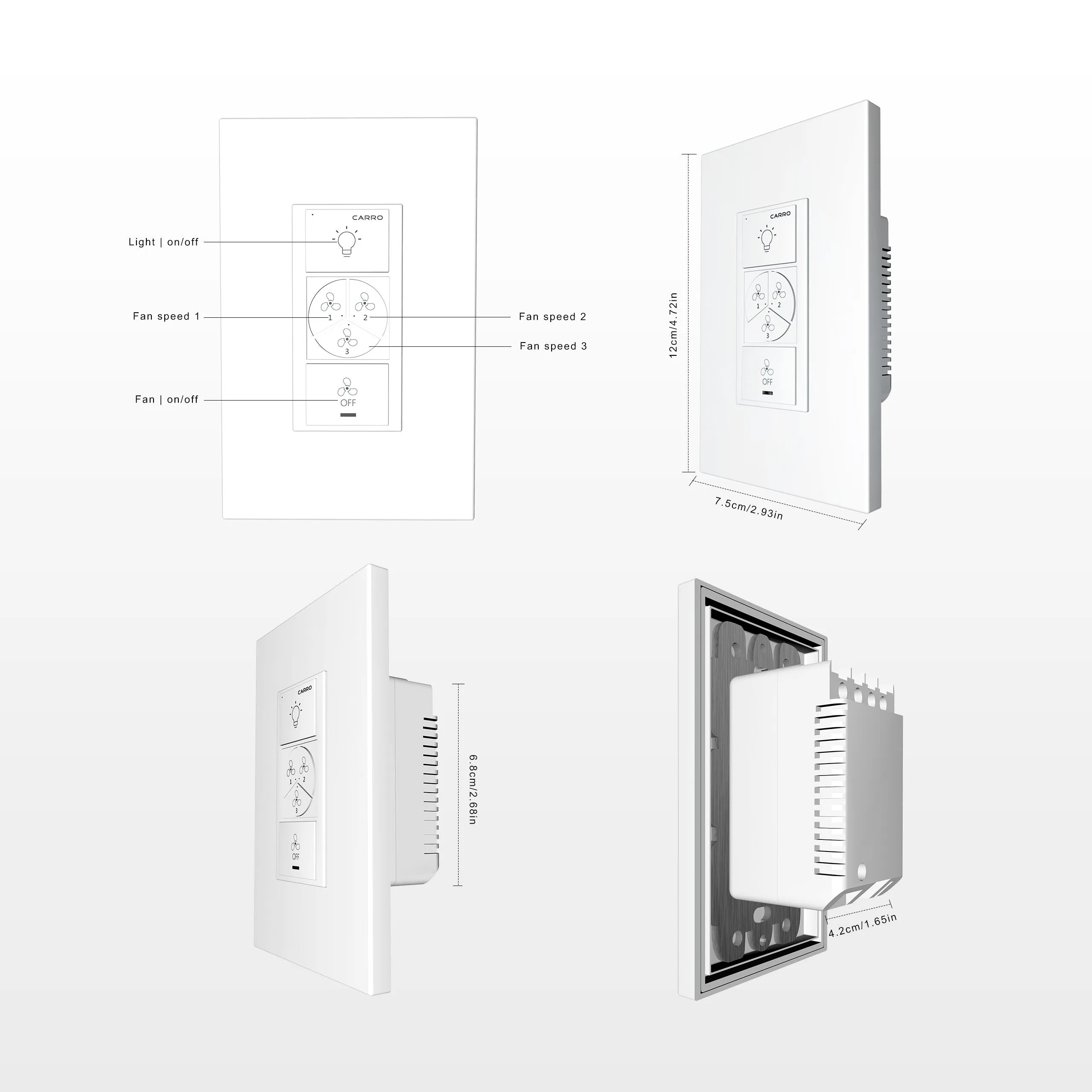 Pilot Smart Wall Switch For Ceiling Fans(1-Gang), Works with Amazon Alexa, Google Assistant, and Siri Shortcuts