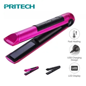 PRITECH Portable USB Recharging Professional Mini Hair Straightener