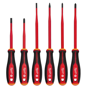 Screwdriver Set - Milwaukee 6pc 1000V Insulated Slim Tip Screwdriver Set, 48-22-2206