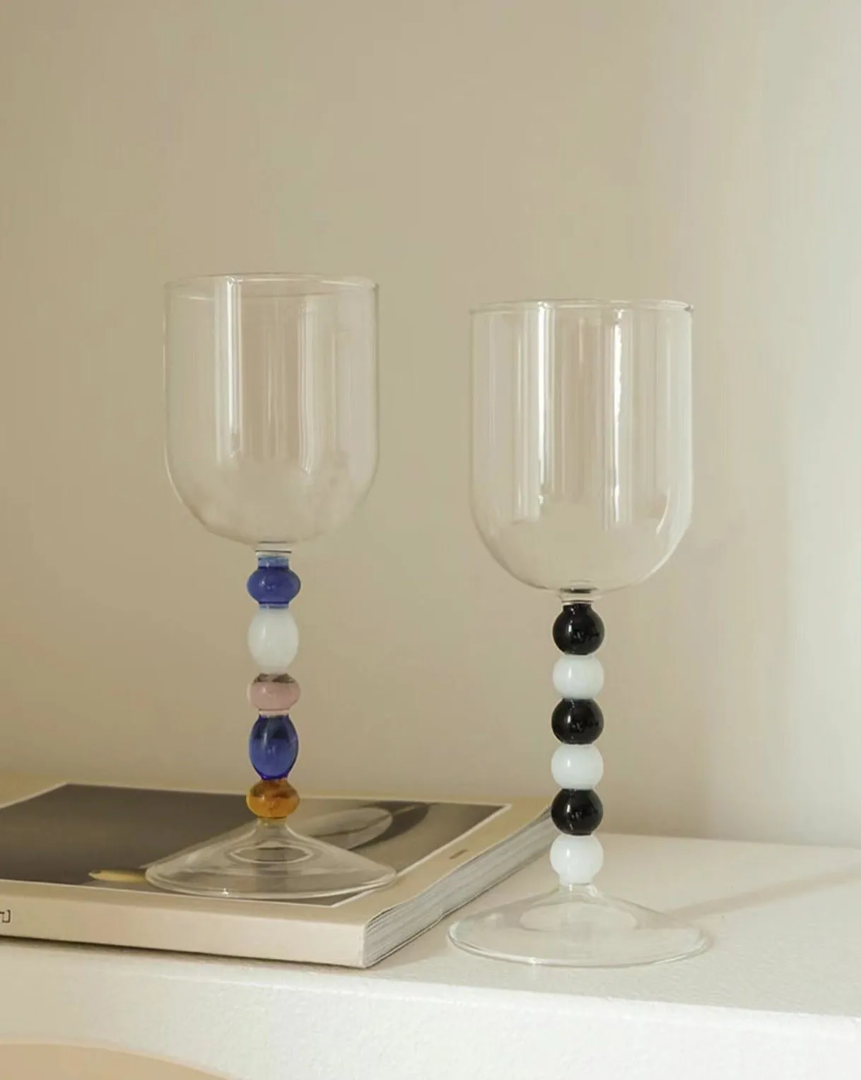 Set of 2 Pcs Gemstone Bordeaux Wine Glasses Set ( $24.9 each ) - Goblets for Red or White Wine