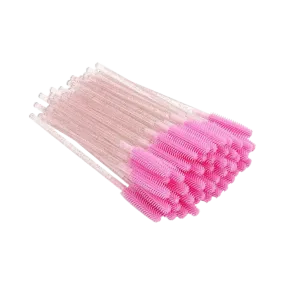 Silicone Mascara Wands - Pink (50 pieces)